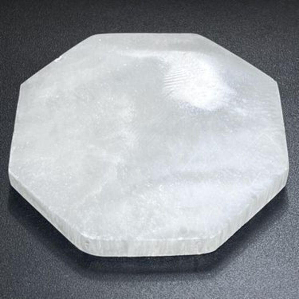 Large Selenite Octagon Plate (5.5")